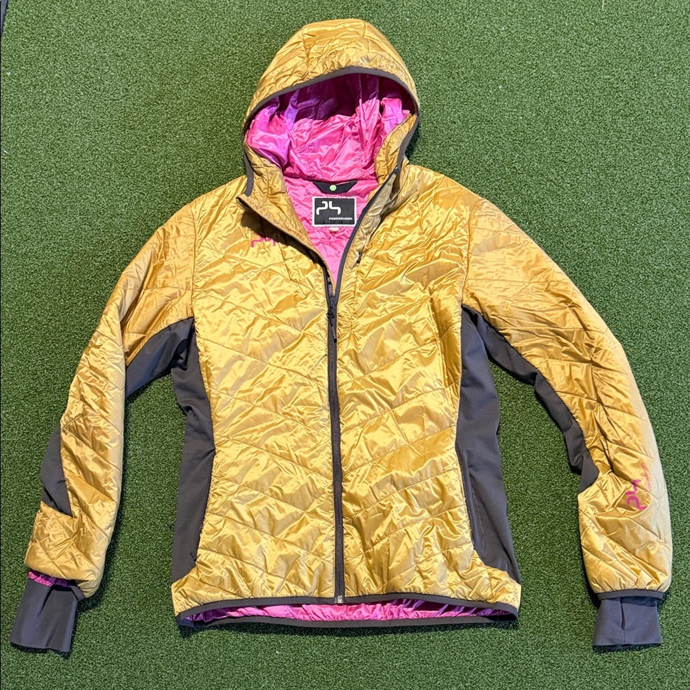 Stylish Gold and Pink Women's Puffer Jacket